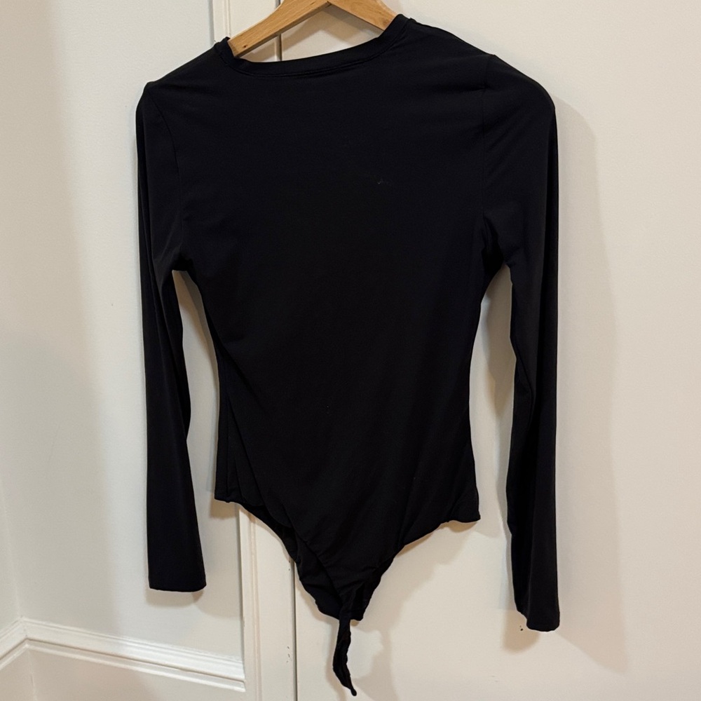 Quince Classic Black Long Sleeve Bodysuit